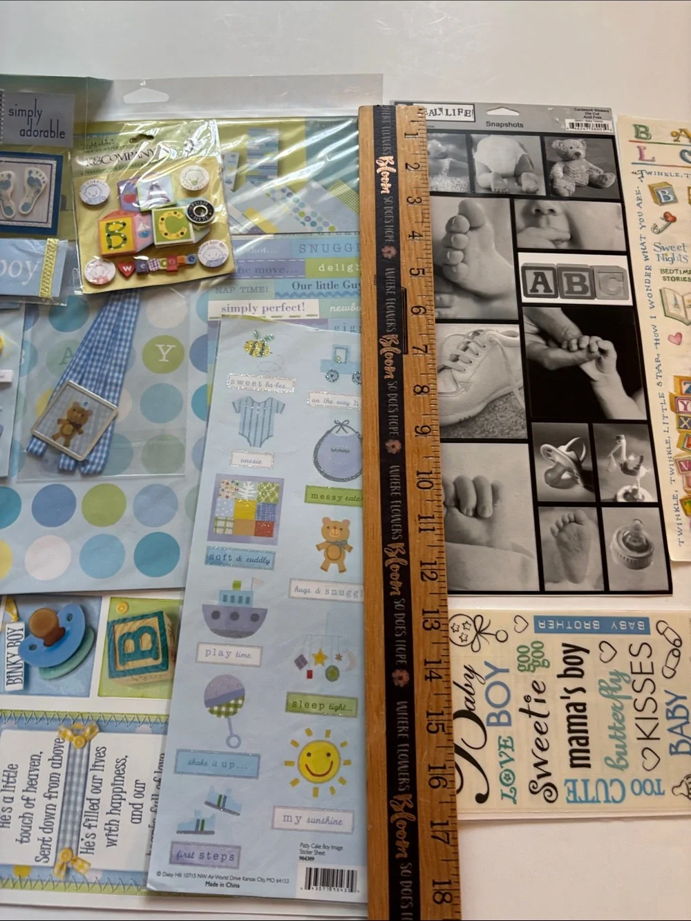 Baby Boy Scrapbook Stickers Baby Boy Scrapbook Embellishment Kit Junk Journal